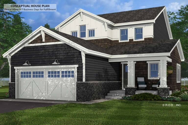 House Plan House Plan #33147 Angled Front Elevation