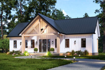 Modern Farmhouse House Plan #699-00407 Elevation Photo