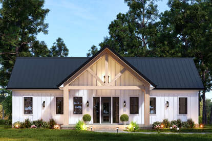 Modern Farmhouse House Plan #699-00407 Elevation Photo