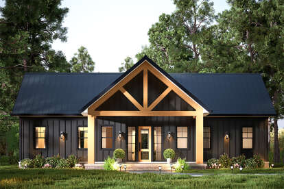 Modern Farmhouse House Plan #699-00407 Elevation Photo