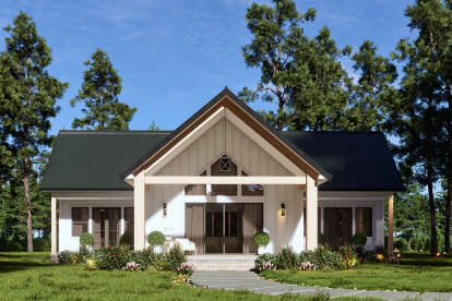 Modern Farmhouse House Plan #699-00407 Elevation Photo