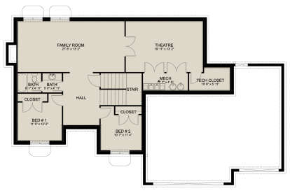 Basement for House Plan #2802-00398
