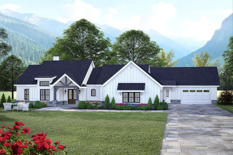 House Plan House Plan #33164 Angled Front Elevation
