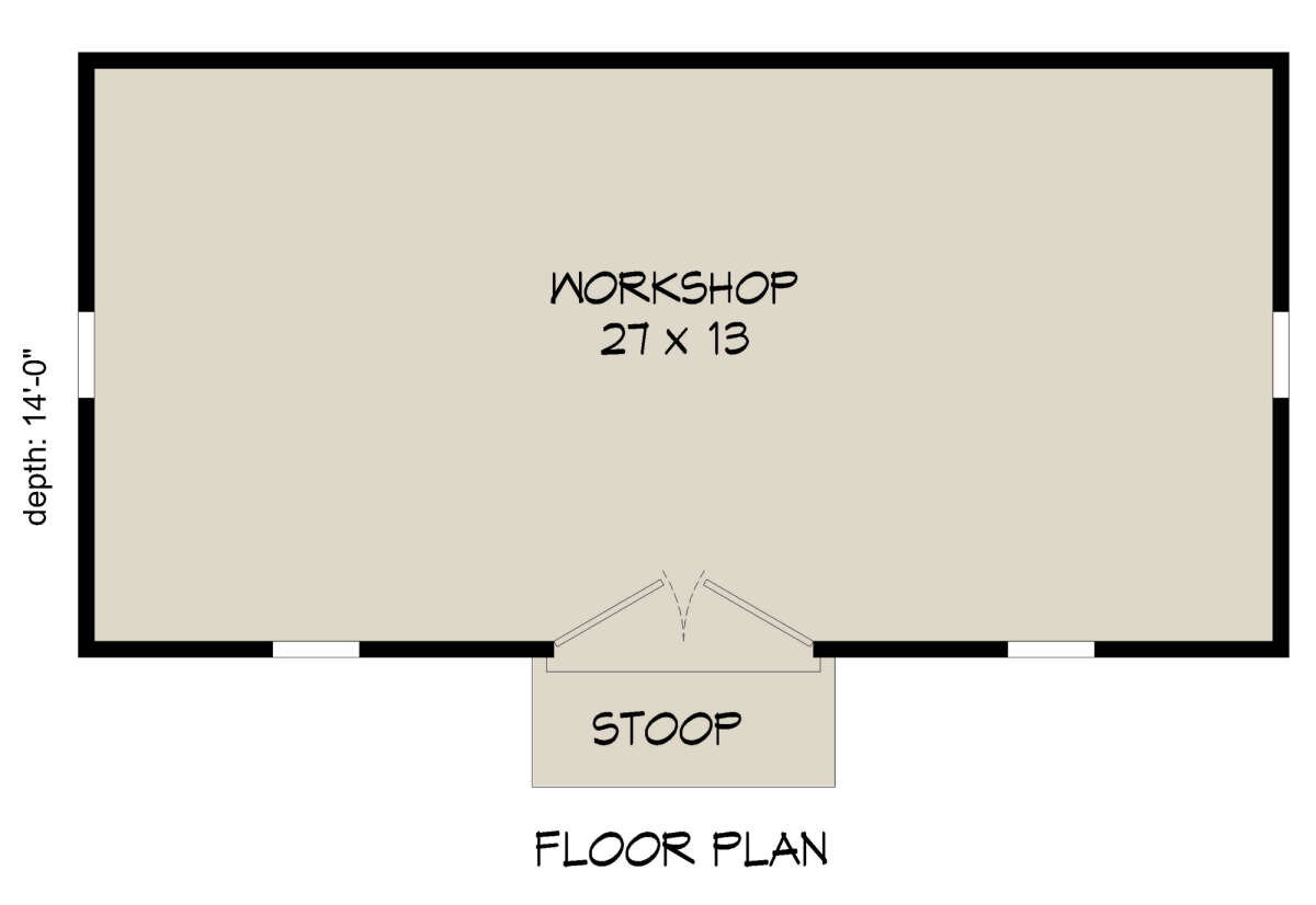 Traditional Workshop Plan - 392 Square Feet | Floor Plan #940-01297 ...
