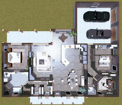 Overhead Floor Plan for House Plan #1776-00156