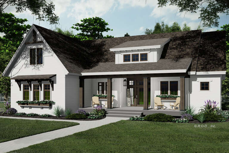 House Plan House Plan #33173 Angled Front Elevation