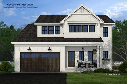 Modern Farmhouse House Plan #098-00588 Elevation Photo