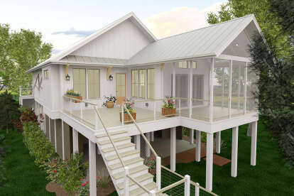 Coastal House Plan #6316-00023 Elevation Photo
