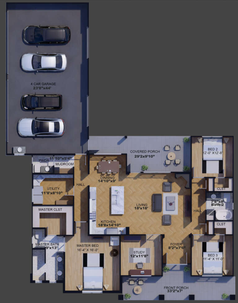 House Plan House Plan #33190 Drawing 1