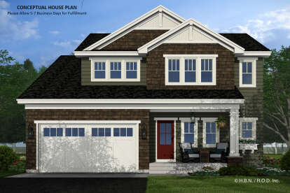 Craftsman House Plan #098-00589 Elevation Photo