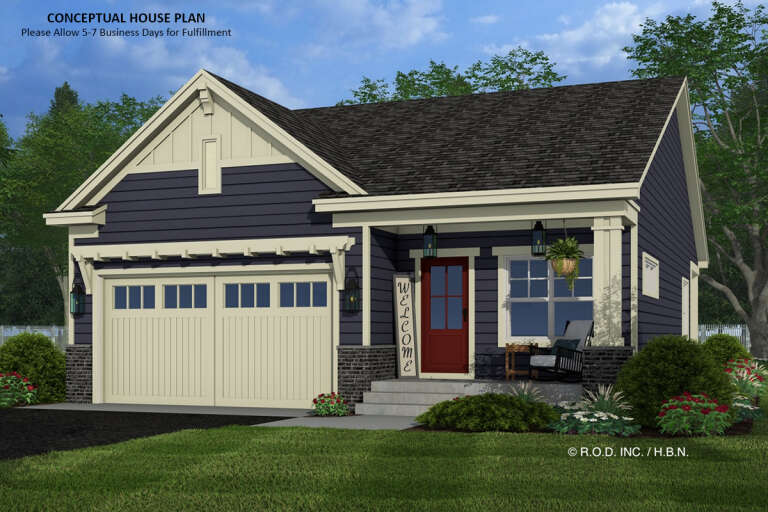 House Plan House Plan #33199 Angled Front Elevation
