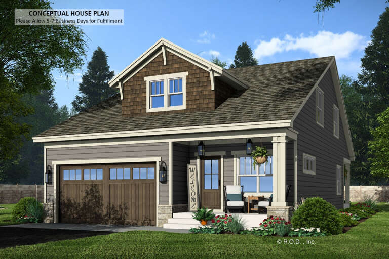 House Plan House Plan #33206 Angled Front Elevation