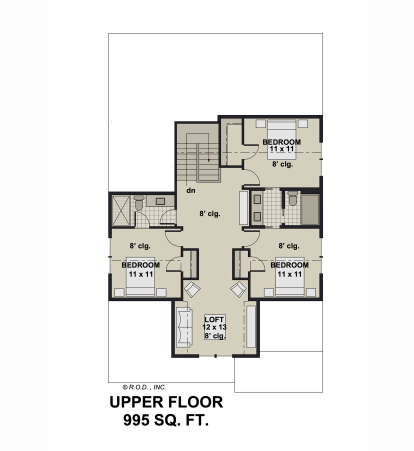 Second Floor for House Plan #098-00599