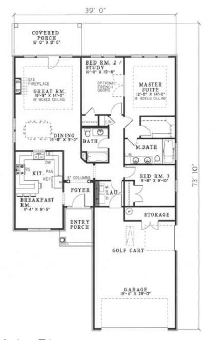 Floorplan 1 for House Plan #110-00157