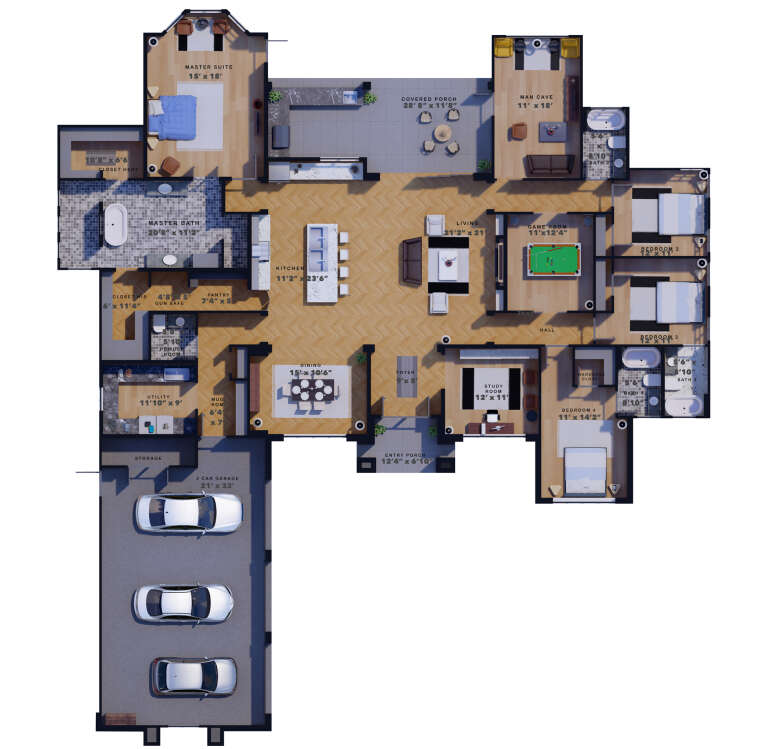 House Plan House Plan #33212 Drawing 1