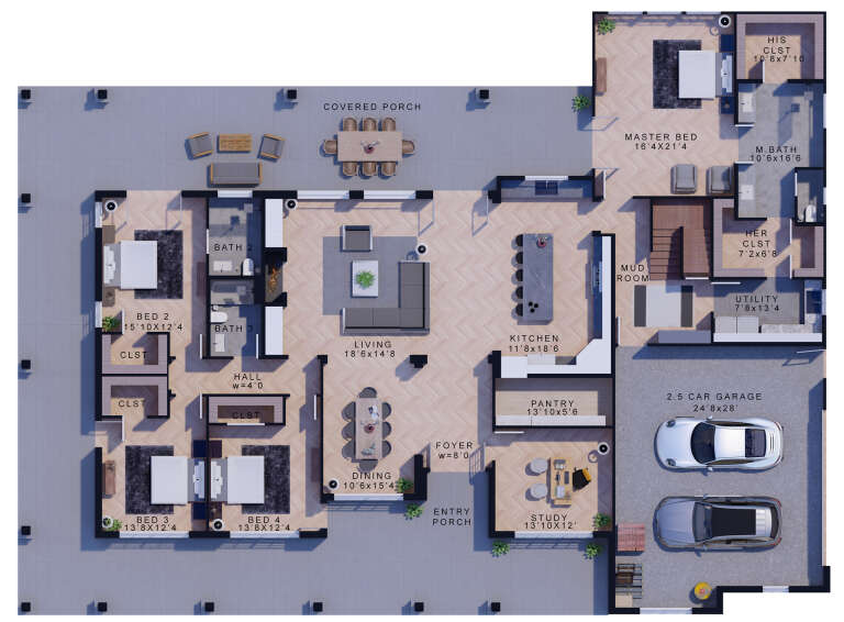 House Plan House Plan #33213 Drawing 1
