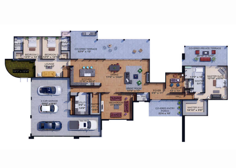 House Plan House Plan #33215 Drawing 1