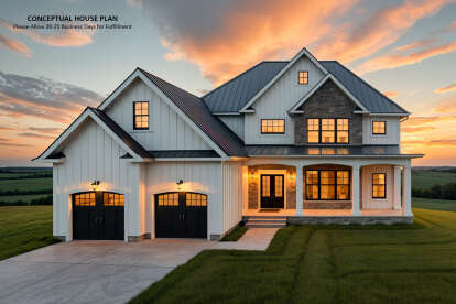 Modern Farmhouse House Plan #6849-00172 Elevation Photo
