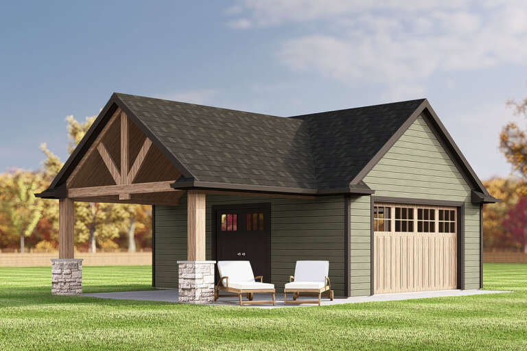 House Plan House Plan #33220 Angled Front Elevation