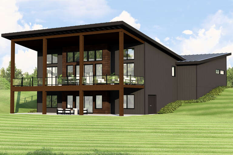 House Plan House Plan #33221 Angled Rear Elevation