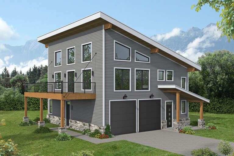 House Plan House Plan #33222 Angled Front Elevation