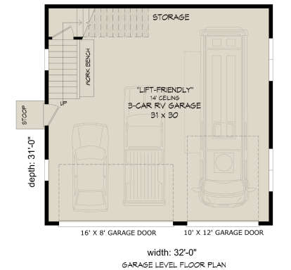 Garage Floor for House Plan #940-01300