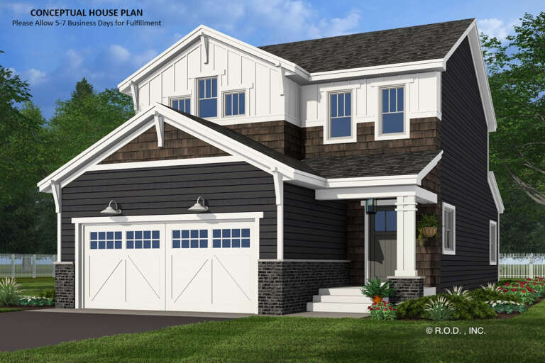 House Plan House Plan #33227 Angled Front Elevation