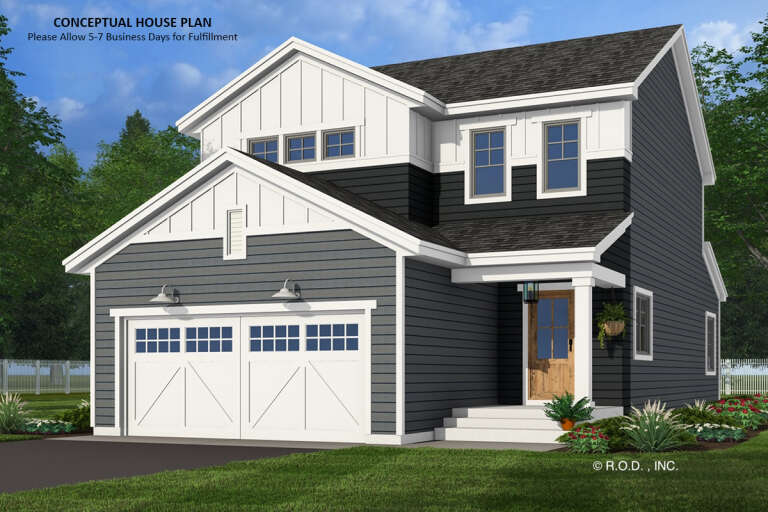 House Plan House Plan #33228 Angled Front Elevation