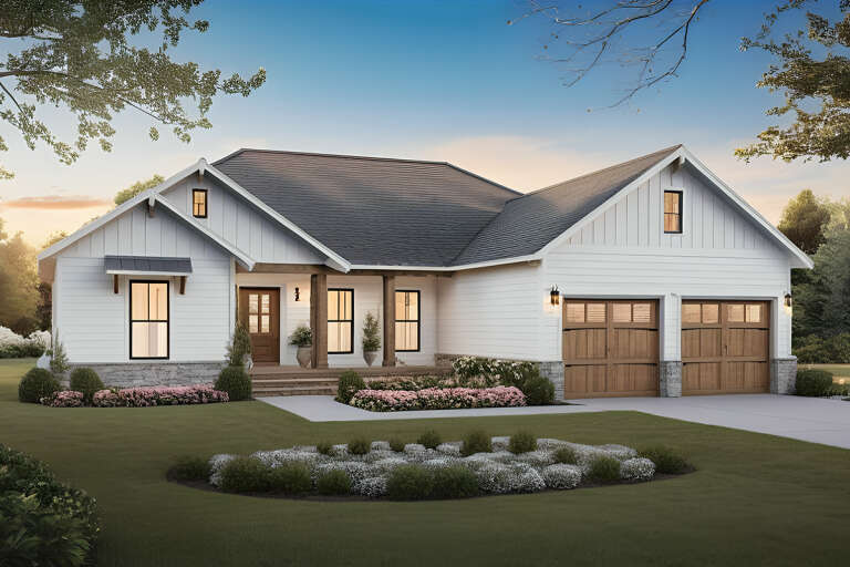 House Plan House Plan #33231 Angled Front Elevation
