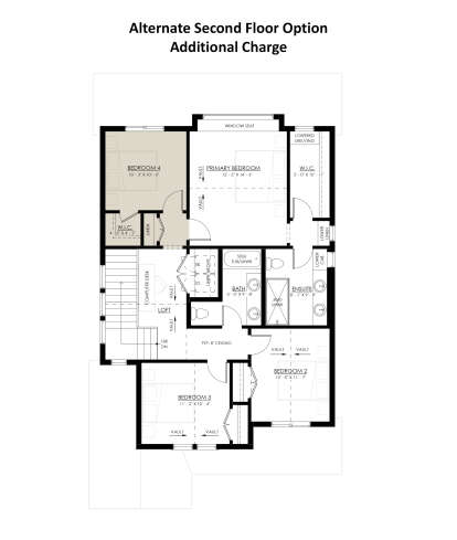 Alternate Second Floor Option for House Plan #8937-00110