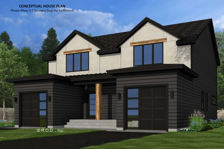 House Plan House Plan #33239 Angled Front Elevation