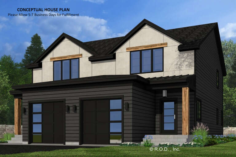 House Plan House Plan #33243 Angled Front Elevation