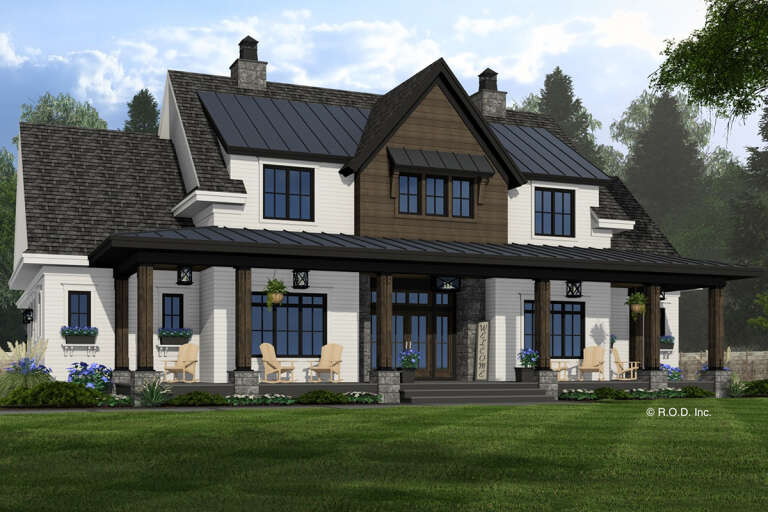 House Plan House Plan #33248 Angled Front Elevation