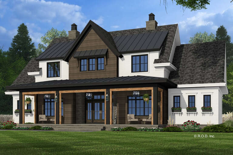 House Plan House Plan #33249 Angled Front Elevation