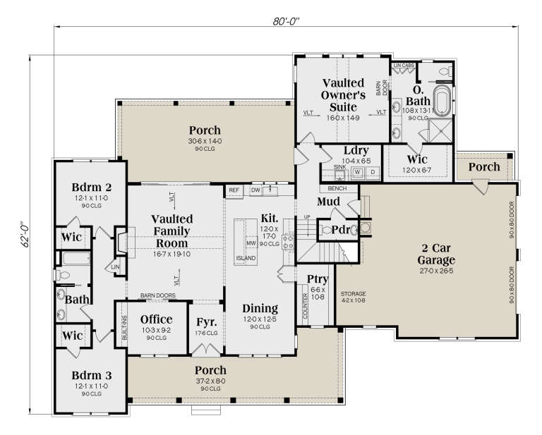 House Plan House Plan #33256 Drawing 1