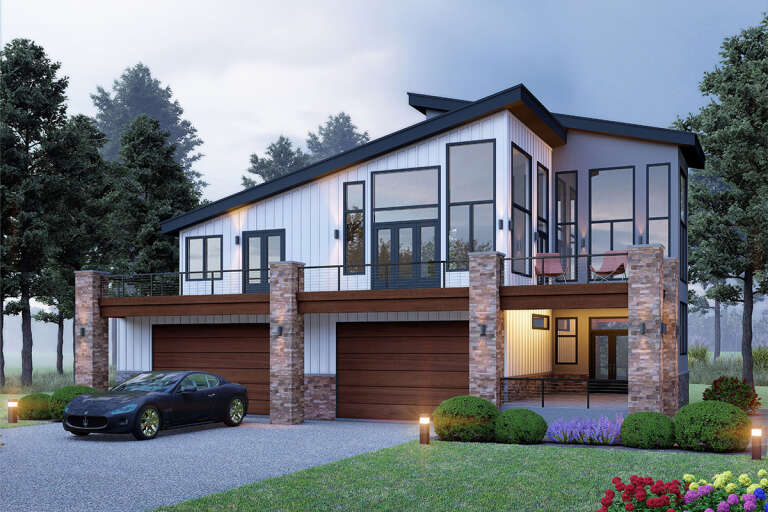 House Plan House Plan #33257 Angled Front Elevation