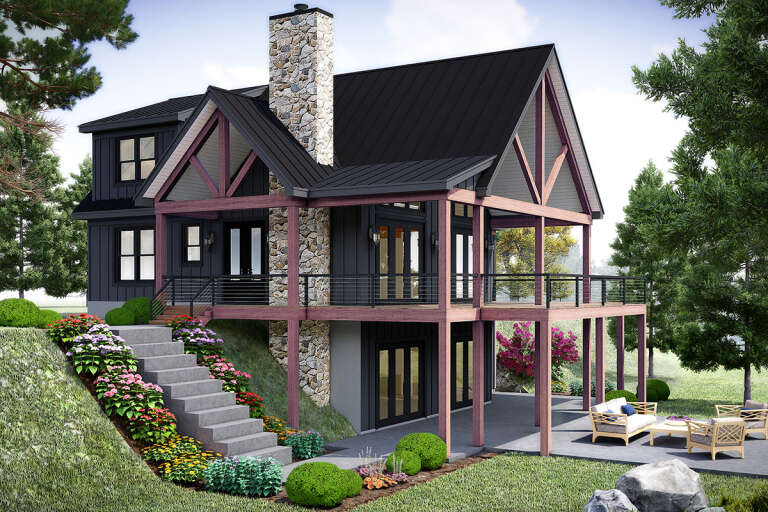House Plan House Plan #33258 Angled Left Elevation