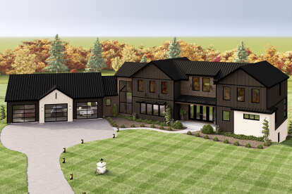 Modern Transitional House Plan #5032-00352 Elevation Photo