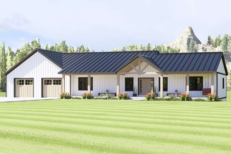 House Plan House Plan #33263 Angled Front Elevation