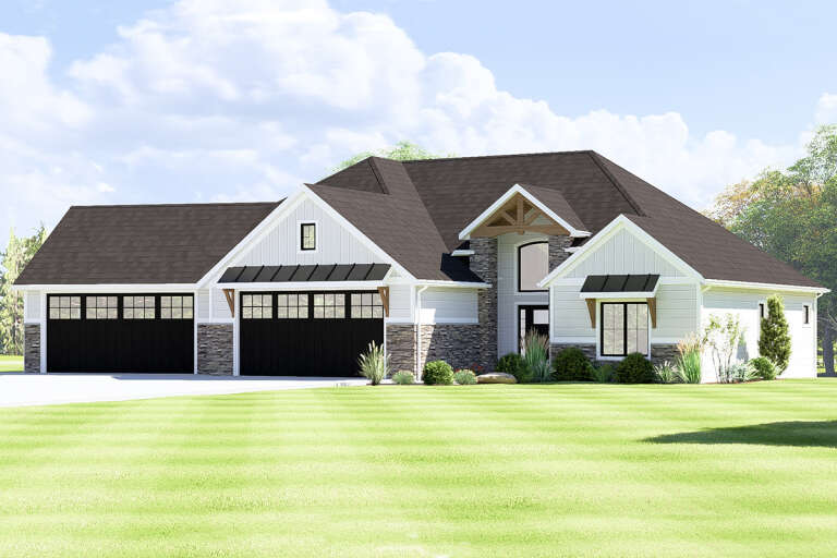 House Plan House Plan #33269 Angled Front Elevation