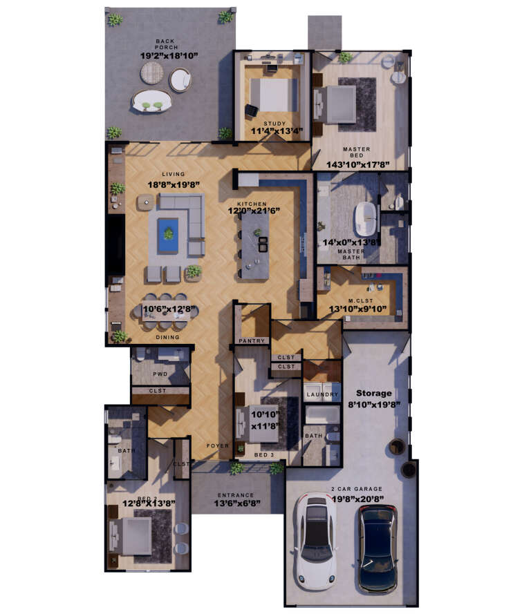 House Plan House Plan #33272 Drawing 1