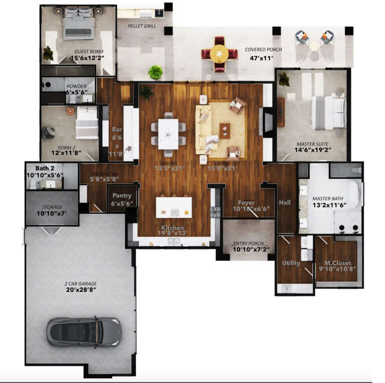 House Plan House Plan #33274 Drawing 1
