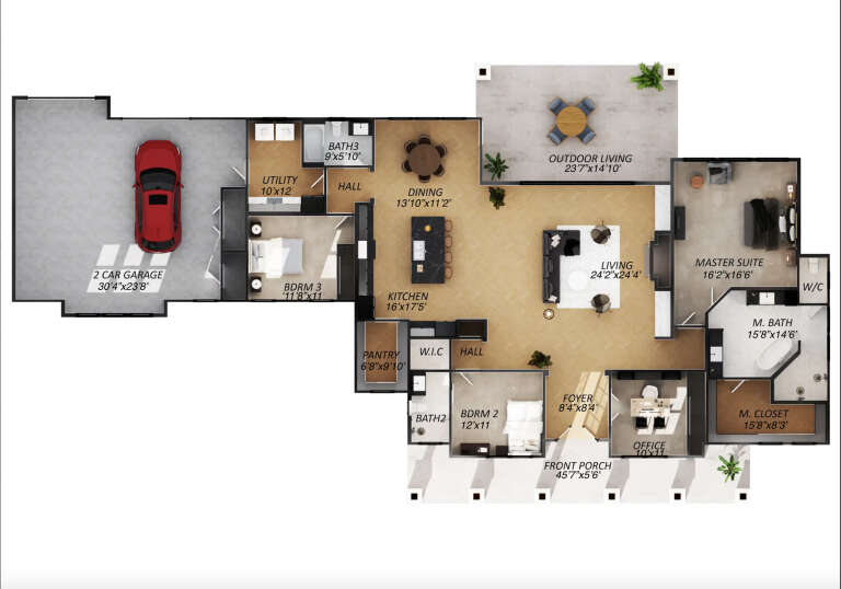 House Plan House Plan #33275 Drawing 1