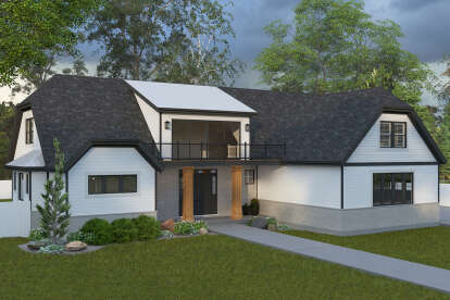 Modern Transitional House Plan #2802-00401 Elevation Photo