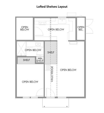 Lofted Shelves Layout for House Plan #7011-00010