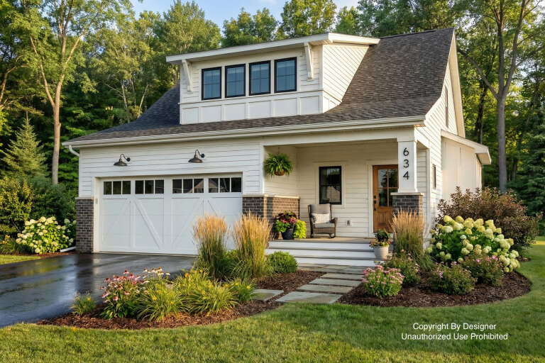 House Plan House Plan #33282 Angled Front Elevation 