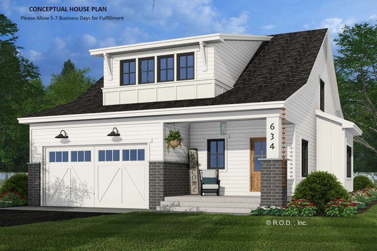 House Plan House Plan #33282 Angled Front Elevation