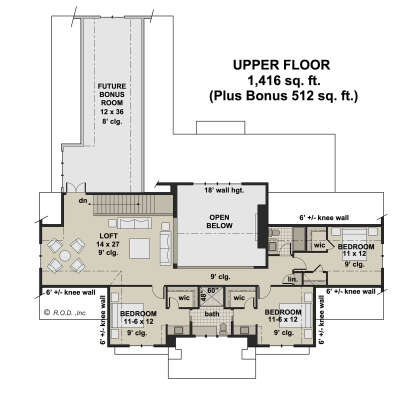 Second Floor for House Plan #098-00627