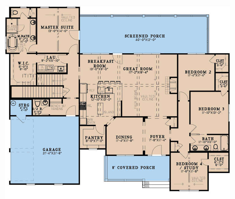 House Plan House Plan #33290 Drawing 1