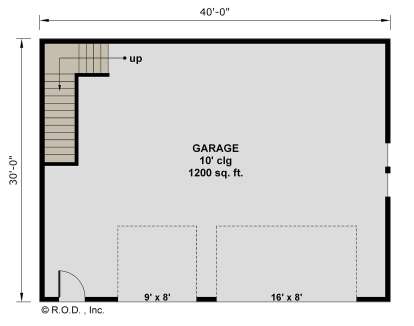 Garage Floor for House Plan #098-00629